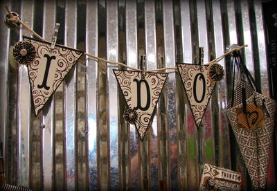 "I Do" Paper Bunted Banner