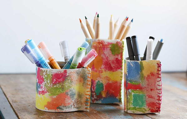 Repurposed Leather Faux Pen Pots Repurposed Leather (Faux) Pen Pots