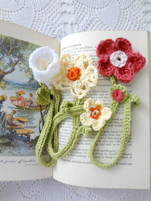 Crochet Flower Bookmarks Crochet Flower Bookmarks