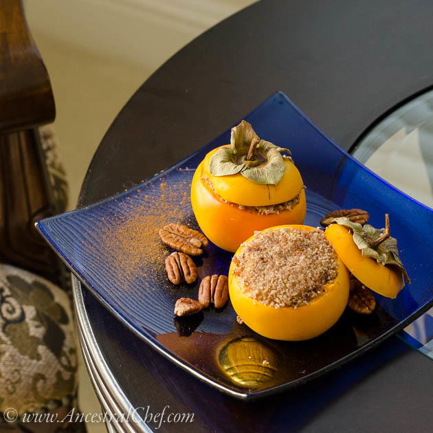 Persimmon Dessert Cups Stuffed with Butternut Squash Persimmon Dessert Cups Stuffed with Butternut Squash