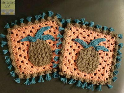 Pineapple Fringe Crochet Dishcloth