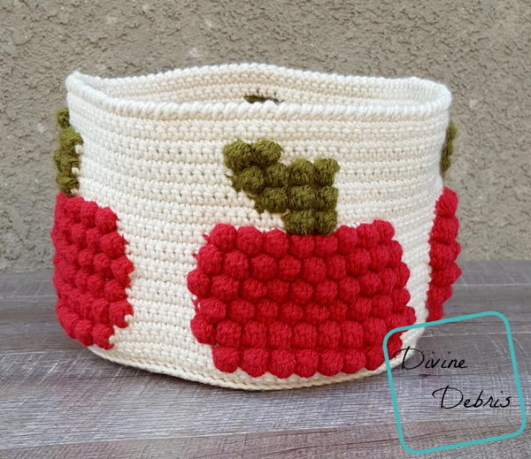 Bobble Apple Crochet Basket Bobble Apple Crochet Basket