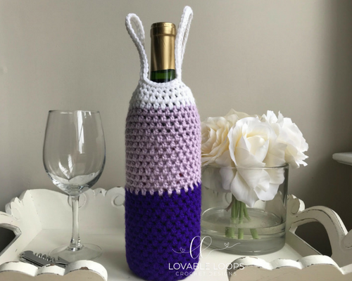 crochet wine bag