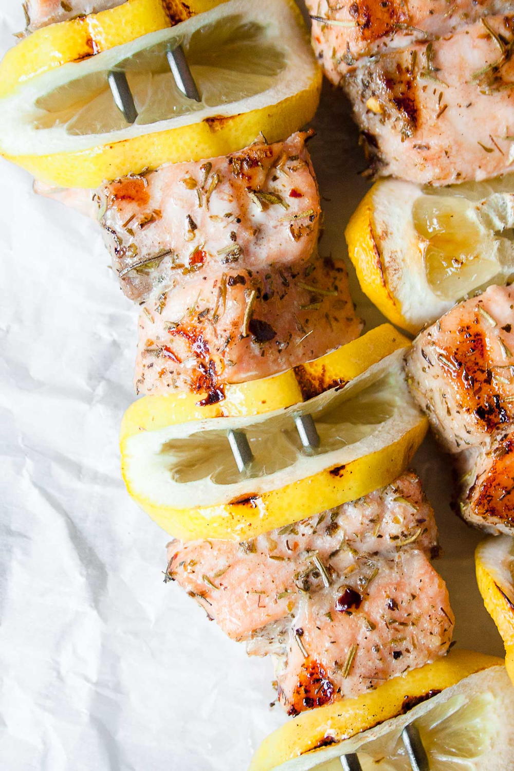 Grilled Greek Salmon Kebabs