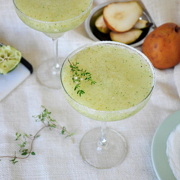 Frozen Thyme and Pear Margarita Frozen Thyme and Pear Margarita