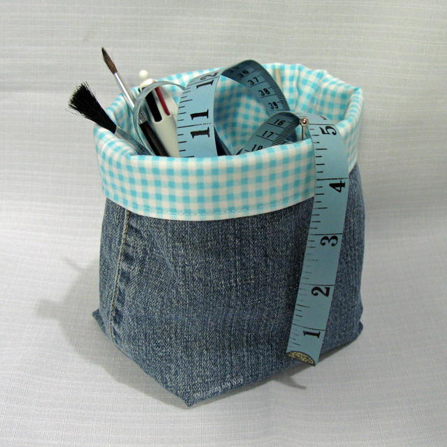Denim Fabric Basket Tutorial Denim Fabric Basket Tutorial