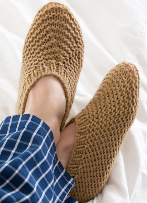 Knitted House Slippers for Him Knitted House Slippers for Him