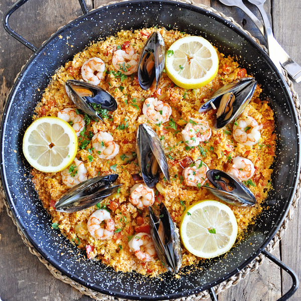 Cauliflower Rice Spanish Seafood Paella Cauliflower Rice Spanish Seafood Paella