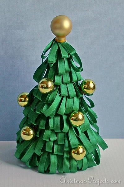 Ribbon Table Top Christmas Tree