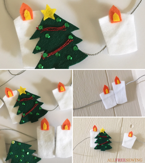 Scandinavian-Style Christmas Felt Candle Garland