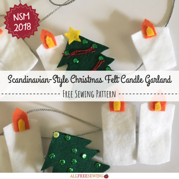 Scandinavian-Style Christmas Felt Candle Garland Scandinavian-Style Christmas Felt Candle Garland