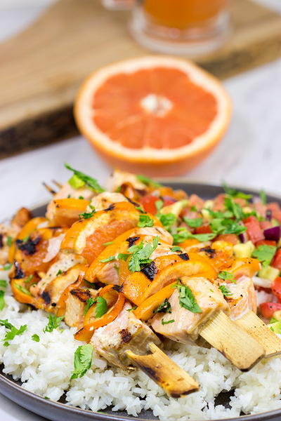 Citrus Grilled Salmon Skewers Citrus Grilled Salmon Skewers