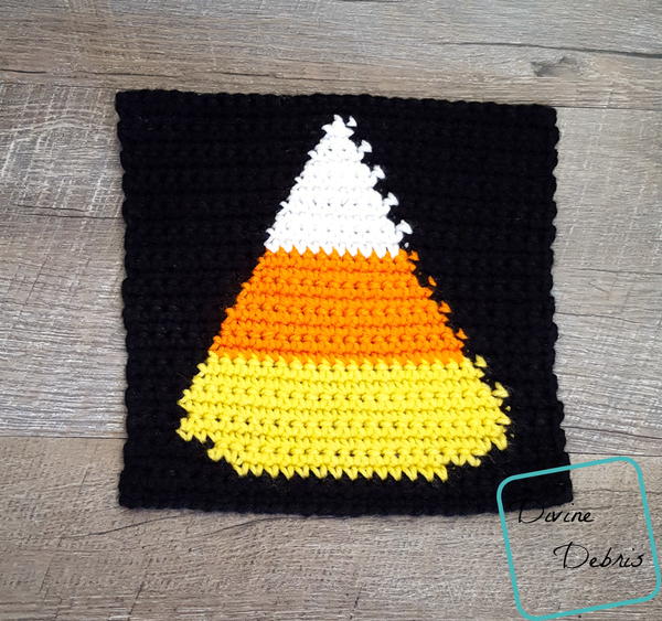 8 Tapestry Candy Corn Afghan Square 8 Tapestry Candy Corn Afghan Square