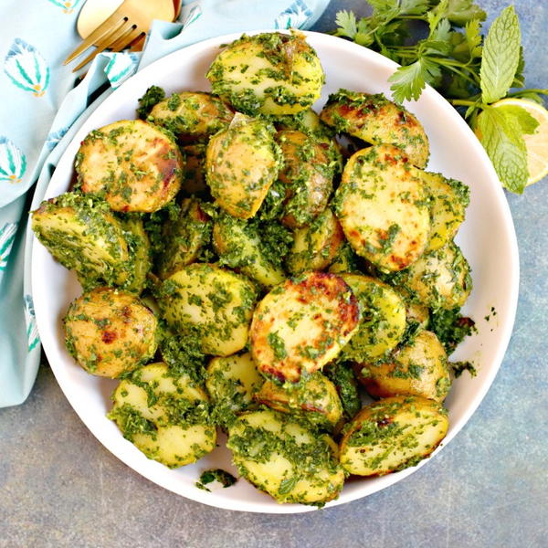 Grilled Potatoes with Lemon Herb Sauce Grilled Potatoes with Lemon Herb Sauce