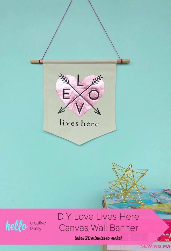 Love Lives Here Canvas Wall Banner Love Lives Here Canvas Wall Banner