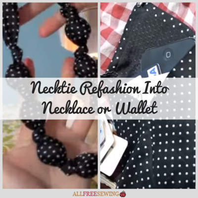 Necktie Refashion Into Necklace or Wallet