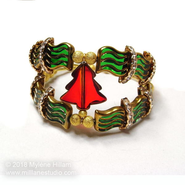 Christmas Tree Memory Wire Cuff Christmas Tree Memory Wire Cuff