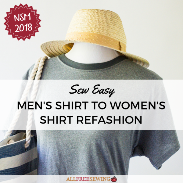 Easy Men's Shirt to Women's Shirt Refashion Easy Men's Shirt to Women's Shirt Refashion
