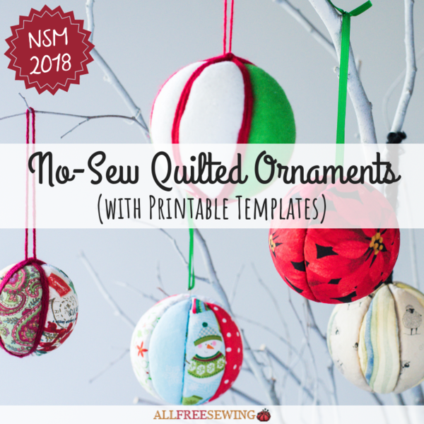 Simple No-Sew Quilted Ornaments (with Printable Templates)