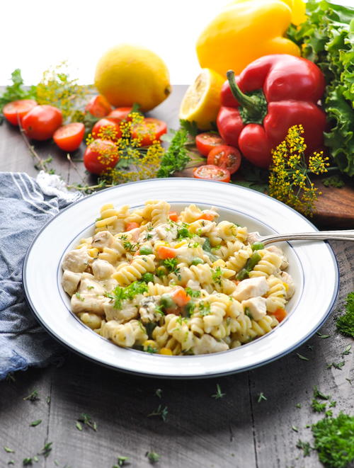 Dump and Bake Chicken Pot Pie Pasta Dump and Bake Chicken Pot Pie Pasta