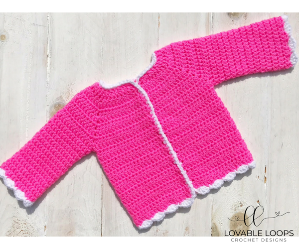 Scallop Trim Cardigan Scallop Trim Cardigan