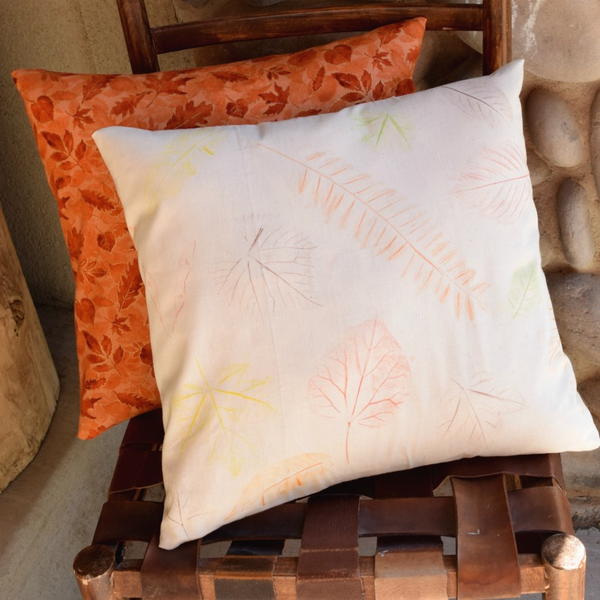 Fall Leaf Rubbing Pillow Fall Leaf Rubbing Pillow