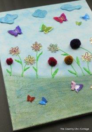 3D Springtime Scene on Canvas 3D Springtime Scene on Canvas