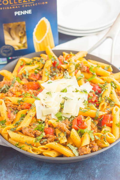 Tomato Basil Pasta with Italian Sausage Tomato Basil Pasta with Italian Sausage