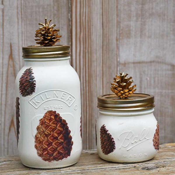 Pinecone Fall Mason Jars Pinecone Fall Mason Jars