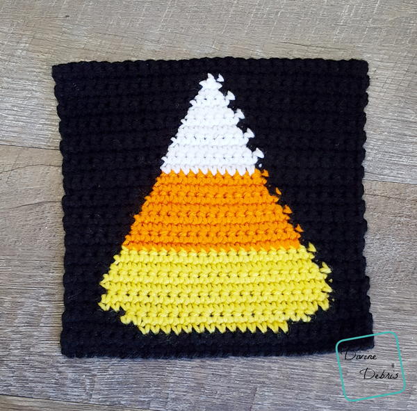 8 Tapestry Candy Corn Afghan Square 8" Tapestry Candy Corn Afghan Square