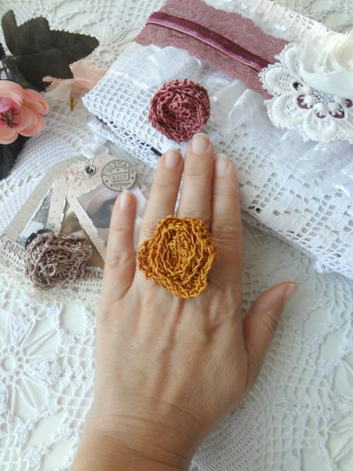 Crochet Rose Ring Crochet Rose Ring