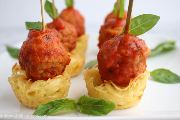 Mini Spaghetti and Meatball Appetizer Mini Spaghetti and Meatball Appetizer