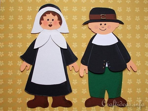 Paper Thanksgiving Pilgrim Couple Paper Thanksgiving Pilgrim Couple