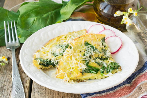 Fried Eggs with Spinach and Cheese Fried Eggs with Spinach and Cheese