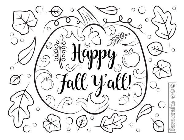 Happy Fall Yall Coloring Page