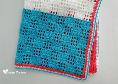 Crochet Checkered Filet Blanket