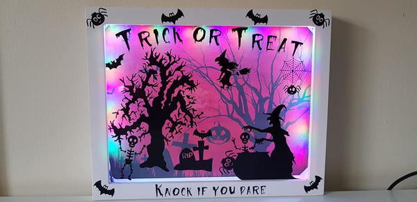 Front Door Halloween Scene Light Box Front Door Halloween Scene Light Box