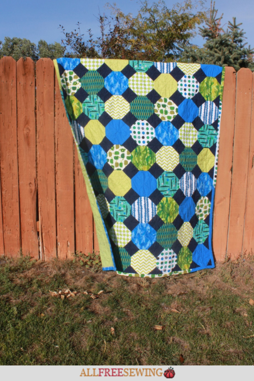 Colorful QAYG Snowball Quilt Block Tutorial