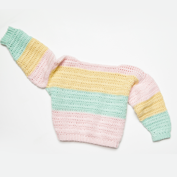 Childrens Pastel Stripes Sweater Crochet Pattern Children’s Pastel Stripes Sweater Crochet Pattern