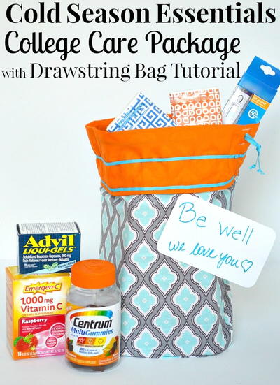 Cold Season Care Package and Drawstring Storage Bag