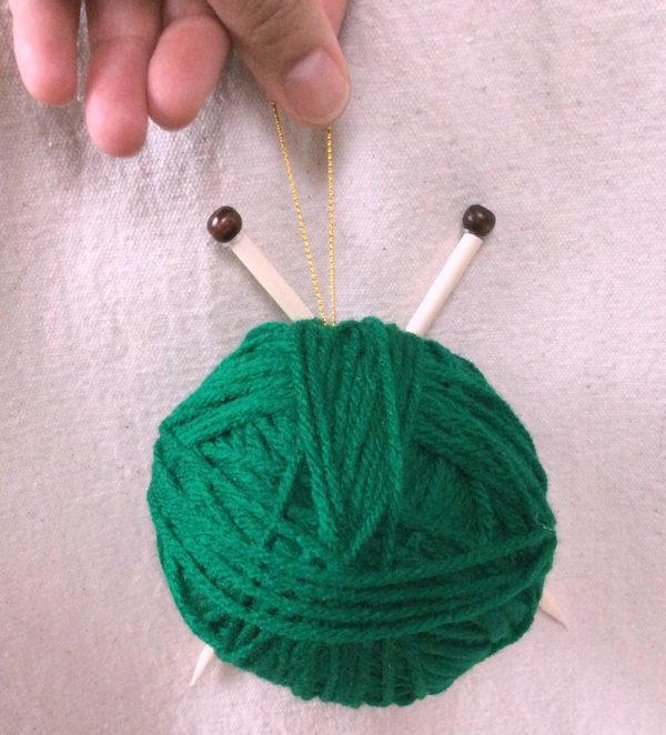 Yarn with Knitting Needles Ornament Yarn with Knitting Needles Ornament