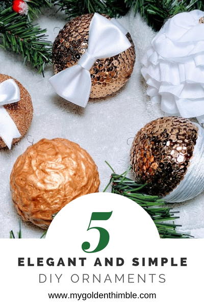 Elegant White and Gold Christmas Ornaments DIY Elegant White and Gold Christmas Ornaments DIY