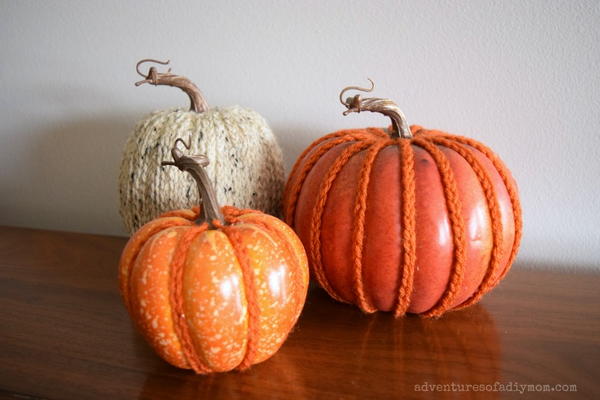 Yarn Embellished Pumpkins Yarn Embellished Pumpkins