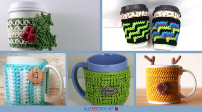 12 Free Crochet Patterns for Coffee Cup Cozies