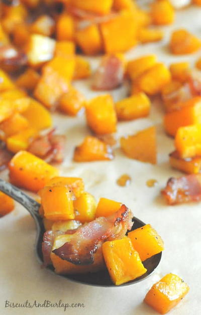 Butternut Squash with Bourbon Maple Bacon Butternut Squash with Bourbon, Maple & Bacon