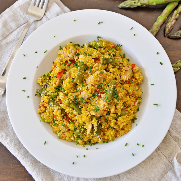 Incredible Saffron Quinoa with Asparagus Tuna Incredible Saffron Quinoa with Asparagus & Tuna