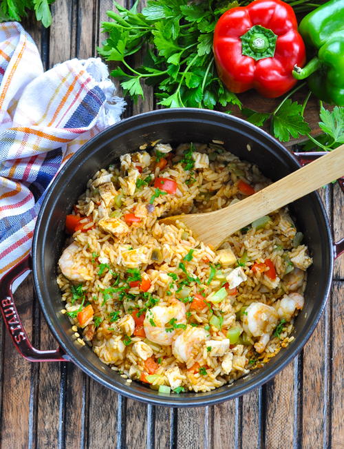 One Pot Turkey Jambalaya with Shrimp