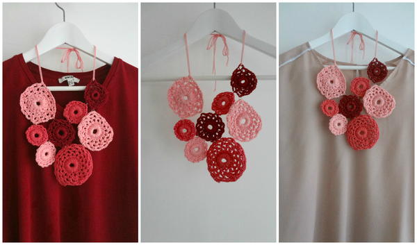 Crochet Button Necklace Crochet Button Necklace
