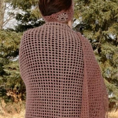 Gradient Color Shawl with Crochet Fringe Gradient Color Shawl with Crochet Fringe