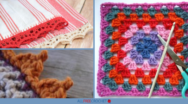 Image shows a collage from 30+ Crochet Border Patterns featuring three different border options.